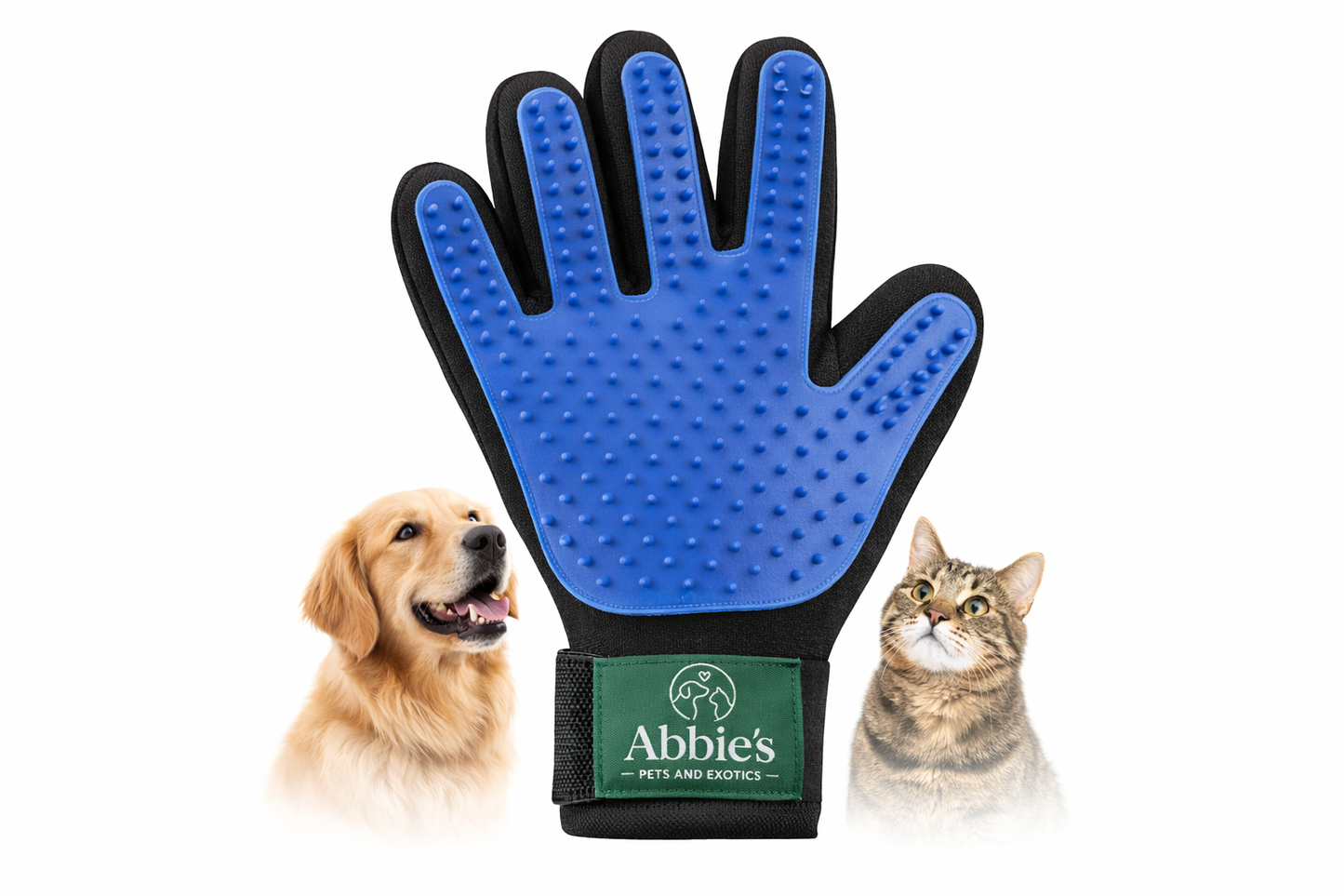 Abbie’s Pets and Exotics Pet Grooming Glove – Gentle Deshedding for Dogs & Cats